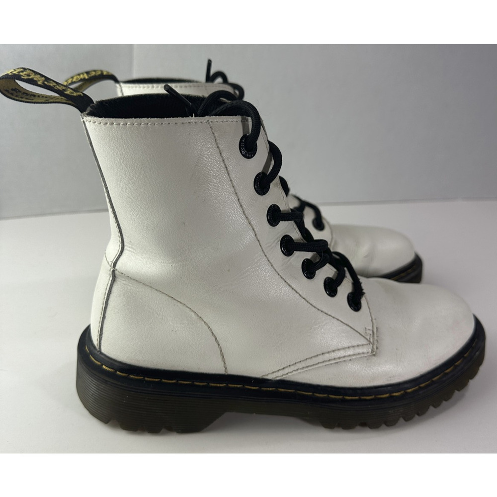 Dr. Martens Luana White Leather Lace Up Combat Ankle Boots AW004 Women’s Size 7 - Picture 8 of 16